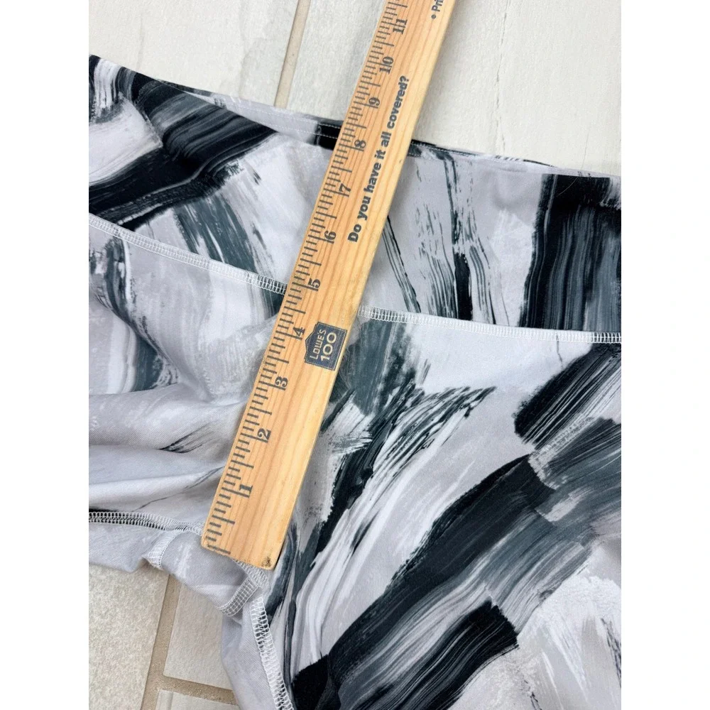 Alo Yoga Womens M Grey Black White Brushstroke Print Active Leggings RN87370